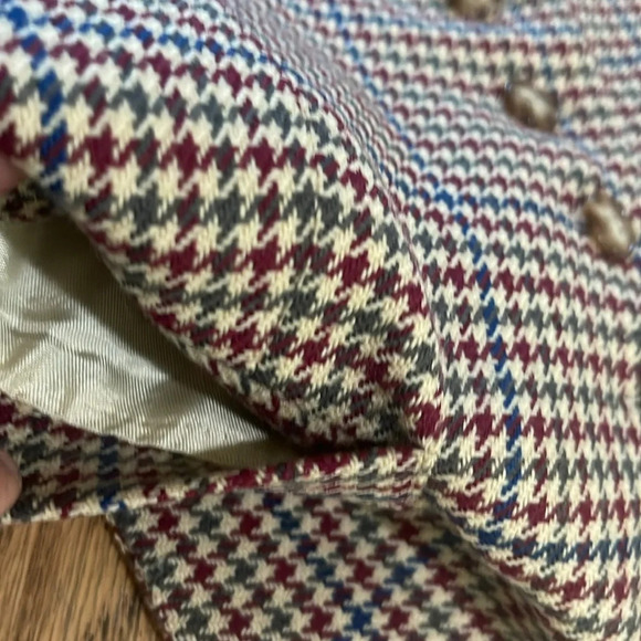 Talbots 100% worsted wool Houndstooth pattern tweed vest made in USA size 6 - Picture 8 of 16